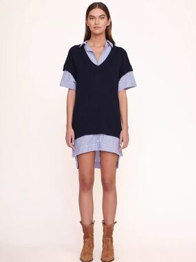 sun dress linen Linen Blend Midi Shirt Dress  Neutral Summer Dress M